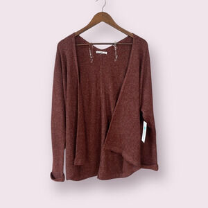 Pink Clover Stitch Fix Open Cardigan Sweater Medium Burgundy NWT